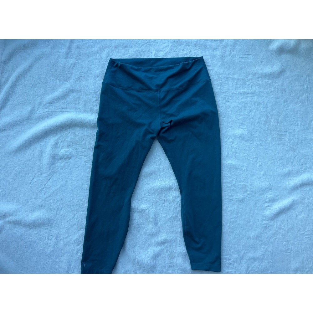 NOBULL Leggings Womens‎ Size XXL Teal Blue Back Logo 25" Inseam
